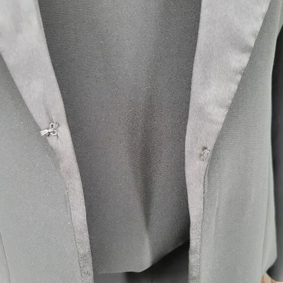 Jessica Howard Black Satin Trim Blazer Pantsuit 3 Piece Blousr Pants Jacket - Picture 7 of 16